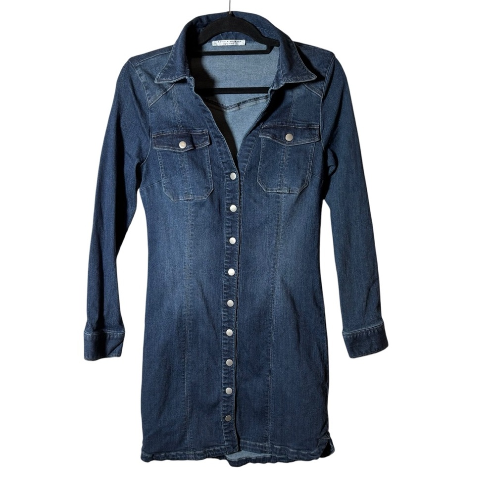 ALEXIA ADMOR Long Sleeve Denim Shirt Dress